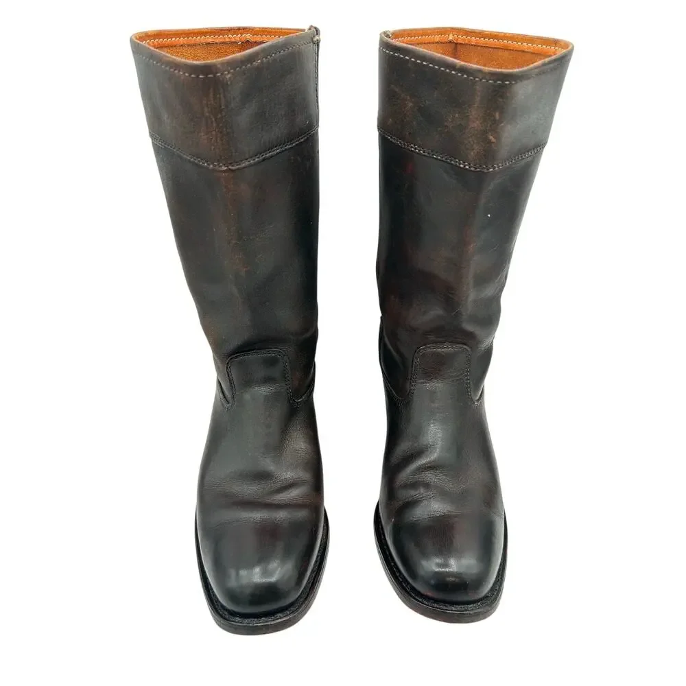 VTG CAMPUS BOOT Rio Grande Square Toe Western Brown  Leather Men's Size 8 D